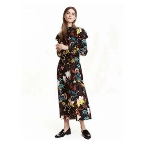 H&M Black Floral Sheath Dress